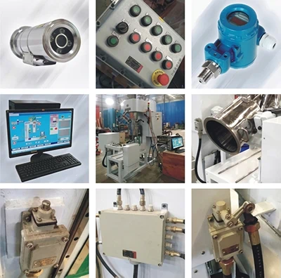 vertical kneader for pyrotechnic composition - high-grade ex-proof motor and automated safety control pyrotechnic composition vertical kneader: explosion-proof motor and PLC control cabinet